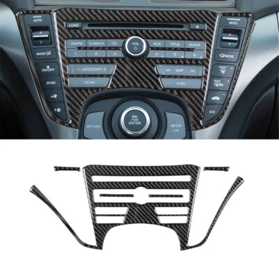 Cubierta interior de consola de radio de fibra de carbono 5 piezas para Acura TL 2009-2014 Foto 1 de 4