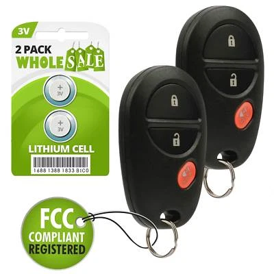 2 Replacement For 04 05 06 07 08 09 10 11 12 13 14 15 Toyota Tacoma Key Fob Foto 1 de 4