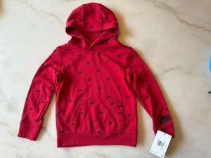 NWT Boys Nike Logo Graphic Hoodie Gym Red 4 Years - Picture 1 of 9
