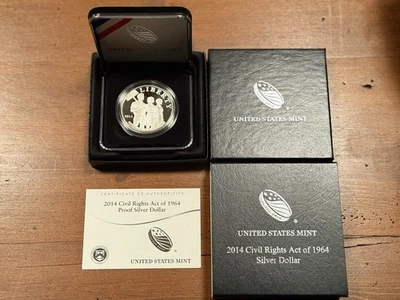 U.S. Mint 2014 Civil Rights Act Of 1964 Silver Dollar - Image 1 of 3