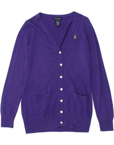POLO RALPH LAUREN Girls Cardigan Sweater 15-16 Years XL Purple Cotton BF71 - Picture 1 of 3