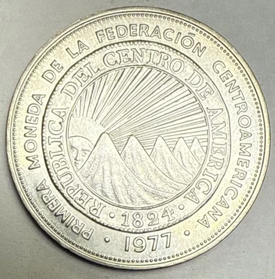 Moneda de plata 1977 El Salvador 25 colones BID Ag 0,900 Cu 0,100 km 151 Foto 1 de 4