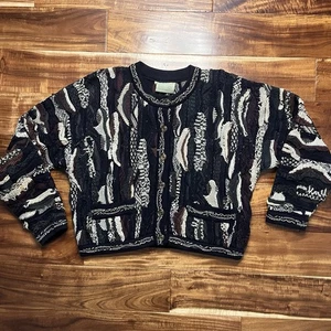 VTG Coogi 3D Cardigan Knit Sweater Mens M Made in Australia - Picture 1 of 4
