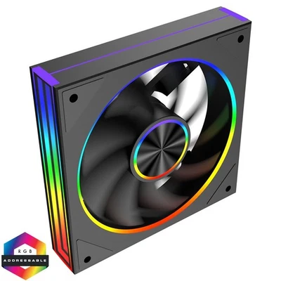 CiT Saturn 120mm Infinity Black PC Cooling Fan ARGB 4-Pin PWM Dual-Lines LED