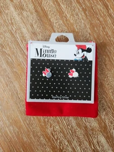 NEW 925 Minnie Mouse Sterling Silver Stud Earrings Disney Mini Studs - Picture 1 of 2