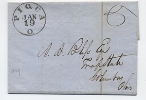 1849 Piqua OH schwarz cDS Stempelloser Faltbrief [K.576] - Bild 1 von 3