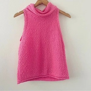 NWT Anthropologie x Pilcro Pink Turtleneck Sleeveless Sweater Tank Small - Picture 1 of 5