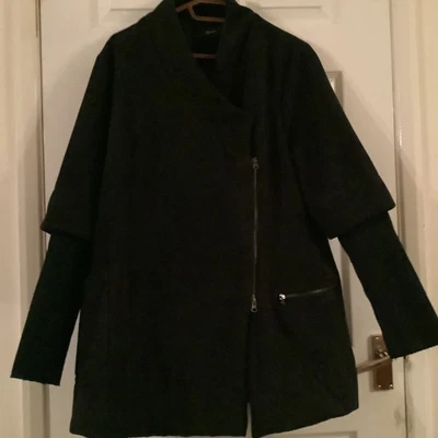 ABRIGO MUJER NUEVO ELEGANCIA LANA NEGRO FORRADO CREMALLERA TALLA 20 IDEAL REGALO NAVIDAD Foto 1 de 4