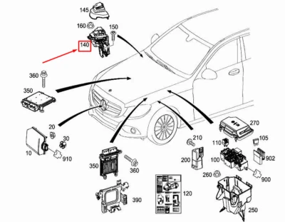 NEW MERCEDES-BENZ C W205 ENGINE BAY FUSE BOX A2055401850 GENUINE - Image 1 of 4