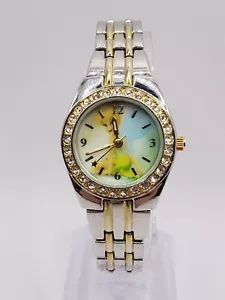 Disney Tinker Bell Ladies Gemmed Quartz Watch 26mm Round Silver Tone Metal Band - Picture 1 of 8