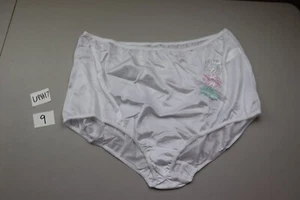 Vintage NYLON Panties Smart Fit Sz 12 White Pin-Up Retro Embroidered Flowers - Picture 1 of 6