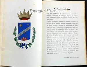 1957 LITOGRAFIA STEMMA LANCIANO CHIETI MEDAGLIA D'ORO VALOR MILITARE - Picture 1 of 1