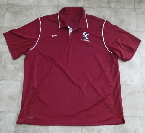NIKE DriFit SC South Carolina Baseball Gamecocks Polo SHIRT Mens XXL Sz 2XL Cover