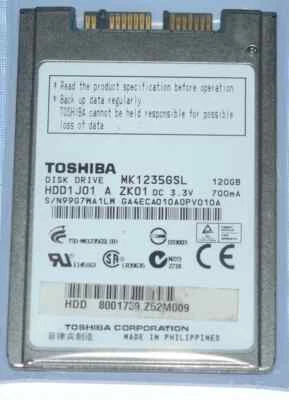 Toshiba MK1235GSL 120GB 1.8" Inch SATA HDD 4200 RPM Hard Drive 5MM # - Image 1 of 4