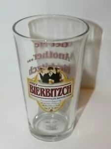 Vaso de cerveza Josef Bierbitzch dorado Pilsner vajilla de bar talla pinta rara - Imagen 1 de 6