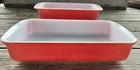 Pink Flamingo Pyrex Loaf Pan #213 & Shallow Baking Dish #231 Vintage 1954-56