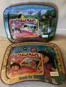 2 Dora the Explorer faltbare Snack- und Spielschalen aus Metall * selten 2003 BRANDNEU - Bild 1 von 4