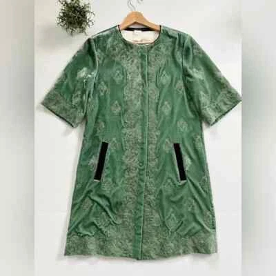 Abrigo Elie Tahari Vintage Terciopelo Floral Tapiz Bordado Mezcla Seda Talla S Foto 1 de 4