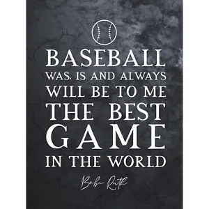 Slate Quote Greatest Babe Bambino Ruth Baseball Best Game Large Wall Art Print 1 - Picture 1 of 5