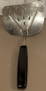 Vintage Foley Stainless Steel Wide Slotted Turner  Flipper Curved Spatula USA - Picture 1 of 8
