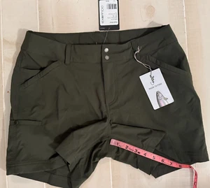 Exofficio  Amphi Short Olive green 4.5" shorts Women's NWT size 10 - Picture 1 of 5