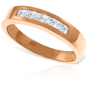 14K. SOLID GOLD RINGS WITH NATURAL WHITE TOPAZ - Picture 1 of 15