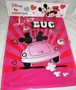 DISNEY VALENTINE'S DAY GARDEN FLAG 12.5"x 18" LOVE BUG - Picture 1 of 1
