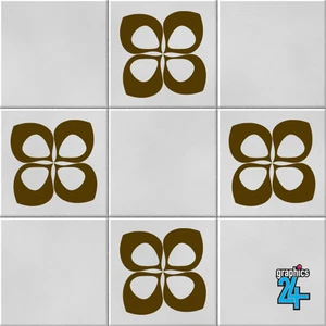 Retro Shape Vinyl Wall Tile Stickers Decals Kitchen Bathroom Home Decor - Picture 1 of 2