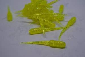 JASONS CRAPPIE STINGER  2"  30 PACK  GRUBS CRAPPIE LURES JIGS   FLO YELLOW FLAKE - Picture 1 of 2