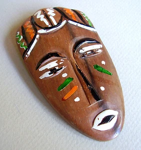 428 / Broche Máscara Africano Madera - Imagen 1 de 1