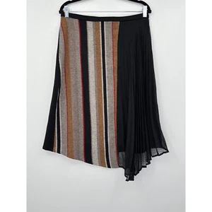 Falda Anthropologie Eva Franco Asimétrica Rayas Tweed Plisada Gasa 10 - Imagen 1 de 5