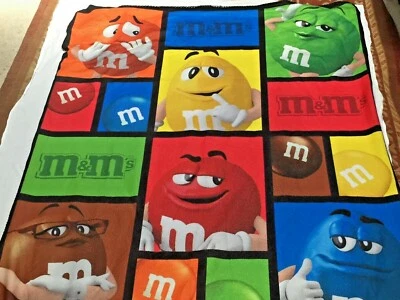 2018 M&M Big Face Characters Blanket Throw Polyester 48" x 64" Multicolor - Image 1 of 4