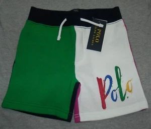 NWT Boy's Polo Ralph Lauren Color Block Fleece Shorts Size 4/4T Multi Color - Picture 1 of 3