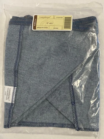 Longaberger Denim Liner w Metal Buttons for 2 Swing Handled Cake Basket NEW Cover