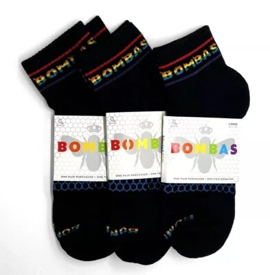 3-Pack Rainbow Bombas - 2023 Pride Collection -Black -Large - Unisex - - Image 1 of 3