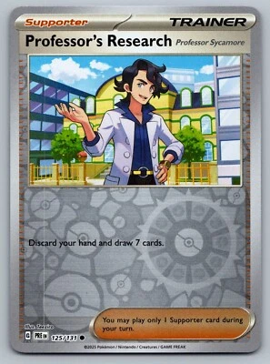 Professor's Research - 125/131 - Reverse Holo - Pokemon TCG Prismatic Evolutions - Image 1 of 2