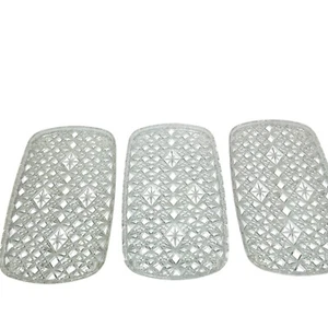 Vintage Trelawney Clear Plastic Serving Tray Lucite Atomic Starburst Set of 3 - Picture 1 of 6