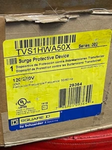 Square D TVS1HWA50X 120/240V 50/60 Hz Surge Protective Device, New in Box - Picture 1 of 6