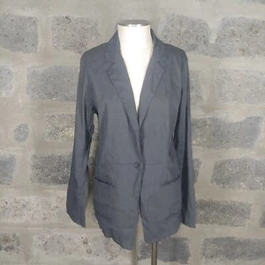 Chaqueta Blazer EILEEN FISHER Talla 12 Gris Carbón Lino Viscosa Spandex - Imagen 1 de 9