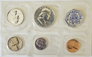 1959 U.S. Mint Silver Proof Set Original Cello Sealed Coins Franklin No Envelope - Picture 1 of 4