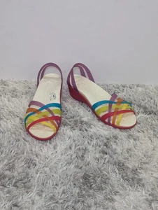 Crocs Isabella Huarache Strappy Jelly Multi Color Sandals Women's Size 9 - Picture 1 of 15