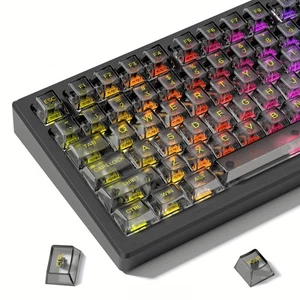 Black Clear keycaps,Transparent keycaps 60 75 100 Percent,Ceramic Jelly Key c... - Picture 1 of 6