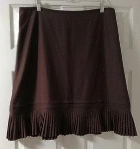 George Me Dark Brown Pencil Side Zip Flair Hem Skirt Size 16 - Picture 1 of 3