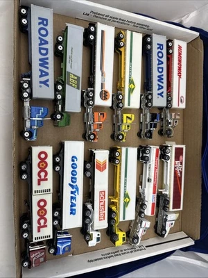 (12) Yatming Majorette Matchbox Semi Caminhões Goodyear Shell Roadway Gateway ABF - Imagem 1 de 4