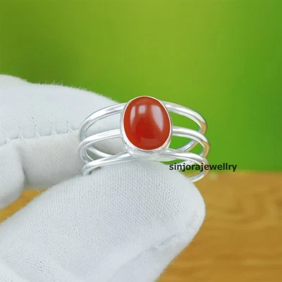 Anello regalo fatto a mano in argento sterling 925 con pietra preziosa cornio... - Immagine 1 di 4