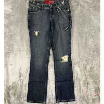 Y2K Guess Jeans Womens Size 24 Bootcut Distressed Patchwork Denim Jeans - Image 1 of 4