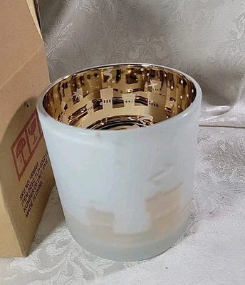 Yankee свечи Gold Village зеркальный внутренний бирюзовый держатель - новый в коробке - Изображение 1 из 4