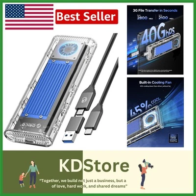 Ultra-Speed 40Gbps NVMe SSD Enclosure with Active Cooling - Image 1 of 4