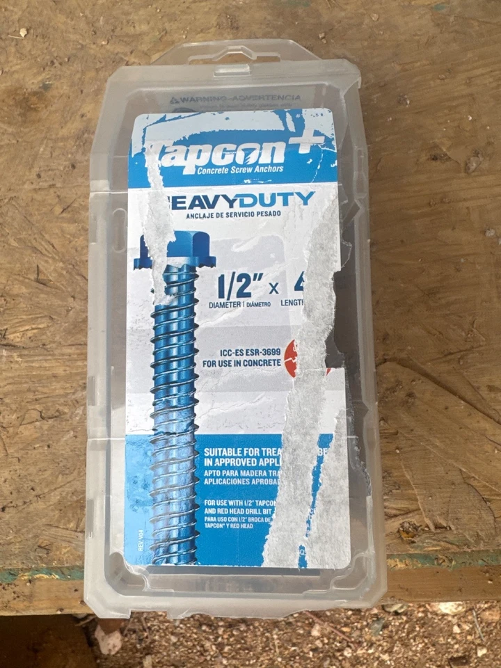 TAPCON 11420 1/2" X 4" CABEÇA DE ARRUELA SEXTAVADA DE AÇO ÂNCORAS DE CONCRETO INTERNAS/EXTERNAS PACOTE COM 10 - Imagem 1 de 1