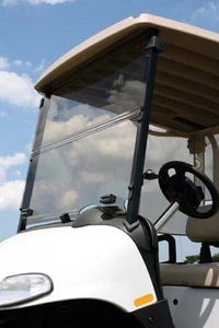 EZGO RXV Golf Cart 2008-2023 Tinted Folding Front Windshield w/ Rubber Clips - Picture 1 of 1